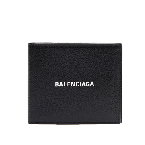 Balenciaga/巴黎世家 CARRé REPLIé系列 男士黑色小牛皮方形折叠钱包5943151IZI31090