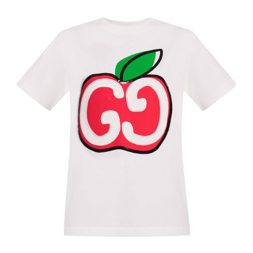 GUCCI/古驰 女士GG苹果印花圆领短袖T恤 580762-XJB7U多色选（99新未使用）