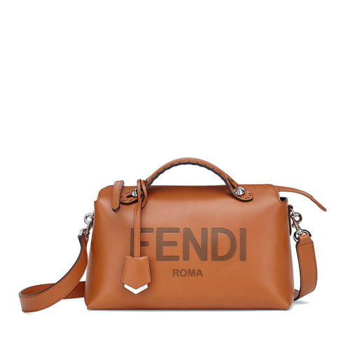 FENDI/芬迪 BY THE WAY系列 女士棕色拉链热印FENDI ROMA图案波士顿包8BL146AC9LF0NMU
