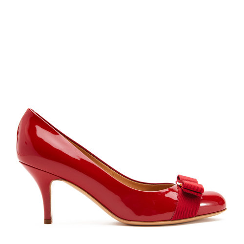 Salvatore Ferragamo/菲拉格慕 VARA蝴蝶结漆皮高跟鞋 红色 女士高跟鞋