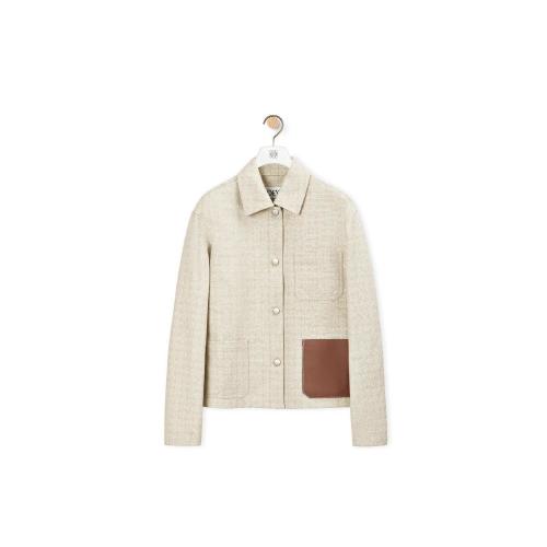  LOEWE罗意威 22年秋冬 女士 夹克 Anagram jacquard button jacket in cotton S359330XCV-2453 预定商品1-3周发货