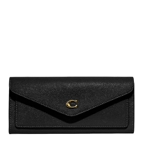 COACH/蔻驰【专柜款】Wyn系列女士纯色横纹皮革经典C字母徽标装饰翻盖按扣开合长款钱夹钱包卡包手拿包女包 C2326 多色可选