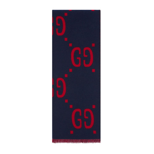 GUCCI/古驰 经典款 男女同款GG羊毛桑蚕丝提花围巾4955924G3504074