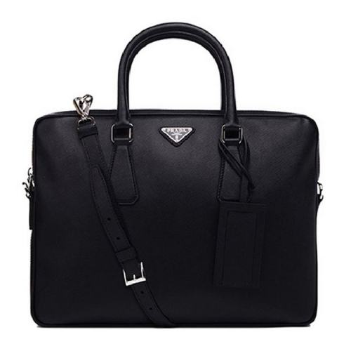  PRADA/普拉达 男士黑色牛皮手提包 2VE368-9Z2-F0002 PLSX