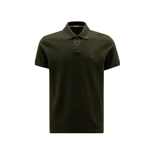 Moncler/蒙克莱 22年秋冬新款 男士军绿色纯棉徽标贴片短袖polo衫H20918A000058455695N