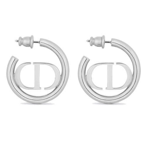 DIOR/迪奥 22新款 女士银色饰面金属字母半圆耳环E2050WOMMT_D000
