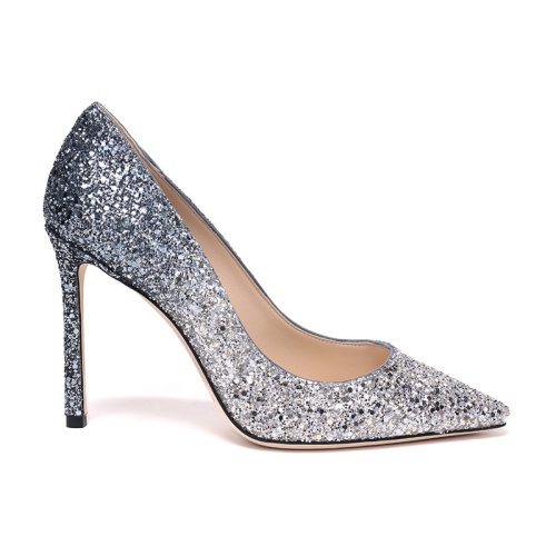 Jimmy Choo/周仰杰 女士渐变闪光面料高跟鞋 ROMY 100 BRE