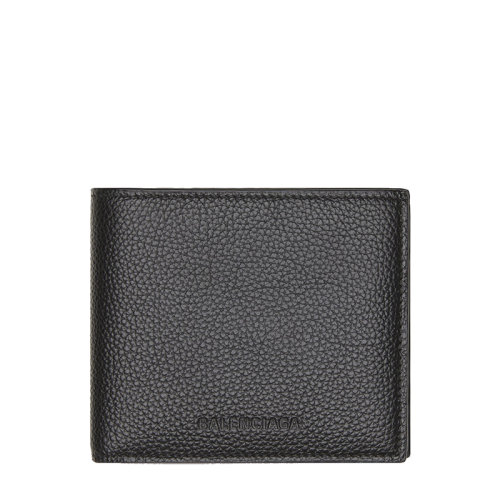 Balenciaga/巴黎世家 21新款 ESSENTIAL系列 男士黑色哑光粒面小牛皮翻盖卡包66403815YMY1000