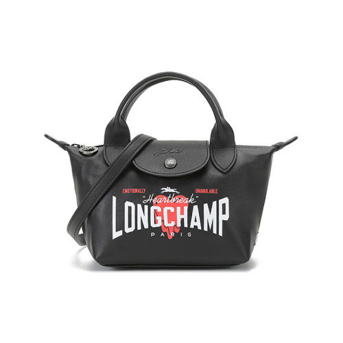 Longchamp/珑骧  女士迷你款LE PLIAGE CUIR系列羊皮短柄手提单肩斜挎包饺子包 1500 EUA