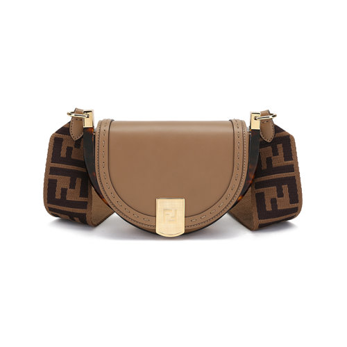 FENDI/芬迪【22春夏新款】女士MOONLIGHT系列皮革单肩斜挎包马鞍包 8BT346 AGWZ