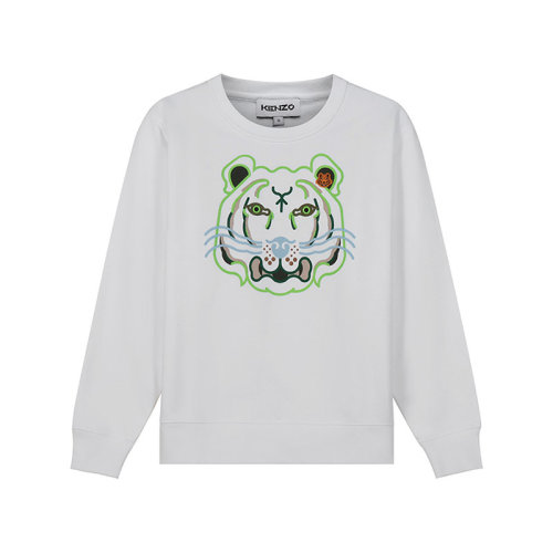 KENZO/高田贤三【22春夏新款】女士棉质K-Tiger薄绒款圆领长袖卫衣运动衫虎头图案 2SW845 4MO