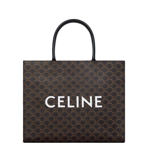  CELINE/赛琳 男士黑色皮革老花单肩包托特包购物袋 197012C1M38S1 PLSX