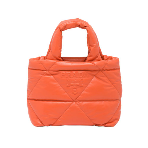 PRADA/普拉达 22新款 女士橙色绗缝纳帕皮革拆卸调节肩带金属饰品字母徽标手提斜挎托特包1BG434_2DYI_F0049_V_XAO