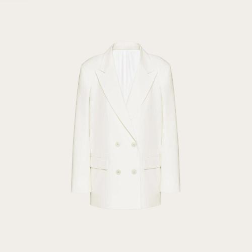 VALENTINO华伦天奴 22年春夏 女士 西服外套 BLAZER EN TECHNO TOILE VB0CE2A56DPA03 预定商品1-3周发货