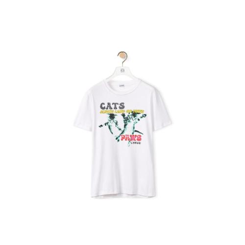  LOEWE罗意威 22年秋冬 男士 短袖T恤 Cat print T-shirt in cotton H526Y22X42-2100