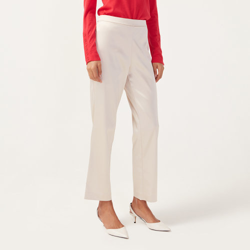 【21春夏新款】St.John/盛蔷纯色高腰阔腿微喇女士休闲裤K813C20