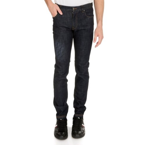  FENDI/芬迪 男士深蓝色棉质牛仔裤 FLP201 AAHP F0QG0 PLFSX