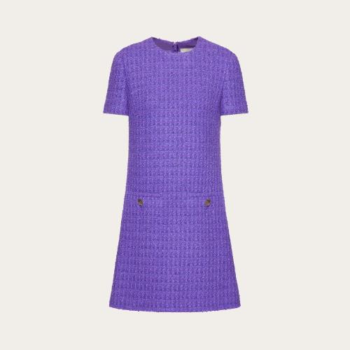  VALENTINO华伦天奴 22年秋冬 女士 连衣裙 ROBE EN TIMELESS BOUCLé 1B3VA0097B37D6