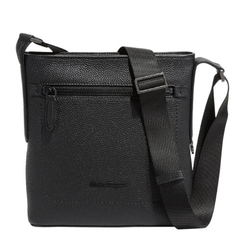Salvatore Ferragamo/菲拉格慕 男士黑色皮革斜挎包 24-0861-685034（99新未使用）