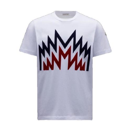  MONCLER蒙可蒙克莱 22年秋冬 男士 短袖T恤 Flocked Print T-Shirt H20918C000068390T001