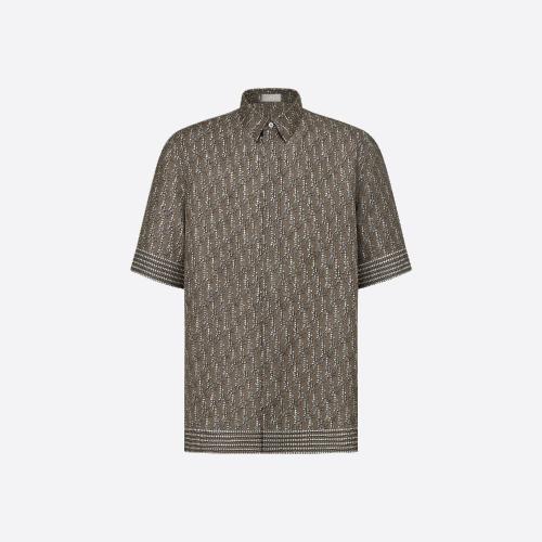  DIOR迪奥 22年秋冬 男士 短袖衬衫 Chemise a manches courtes Dior Oblique 193C54_5650_C780