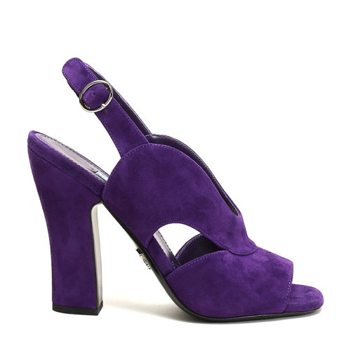 PRADA/普拉达 女士绒面皮革凉鞋高跟鞋 1X890L 008 F 105