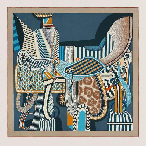  HERMES爱马仕 22年秋冬 女士 披肩 Chale 140 La Selle Imaginaire H243846S 06