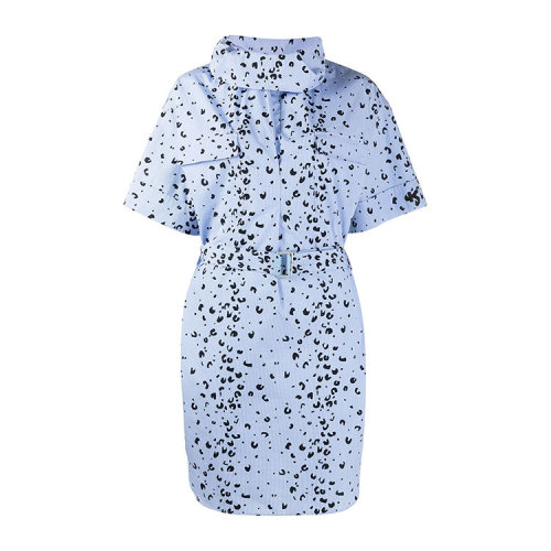 KENZO/高田贤三  凯卓女裙 女士浅蓝色棉质时尚休闲连衣裙 FB52RO0319LT.65