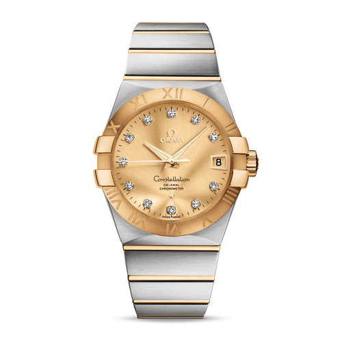 OMEGA/欧米茄 星座系列 精钢 18K金 钻石刻度 自动机械 男士腕表 123.20.38.21.58.001