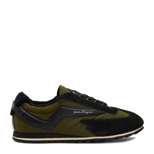 Salvatore Ferragamo/菲拉格慕 橄榄绿/黑色 男士RESORT系带休闲运动鞋 735693-02C390