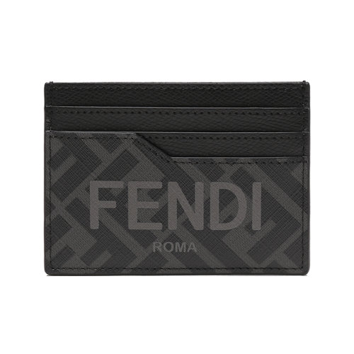 FENDI/芬迪【22秋冬新款】男士涂层面料配皮卡包卡夹LOGO老花图案 7M0333 AJJ5