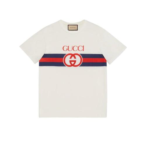  GUCCI古驰 22年秋冬 男士 互扣式双G棉质T恤 548334 XJET1 9095