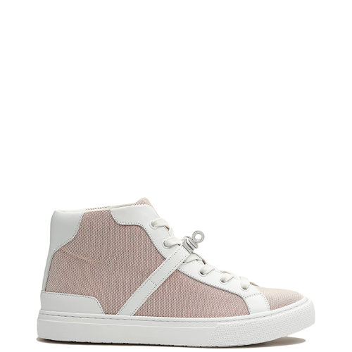 HERMES/爱马仕 22年秋冬新款 Daydream系列 女士覆盆子粉色/白色小牛皮Kelly搭扣高帮运动鞋H221191ZC5360