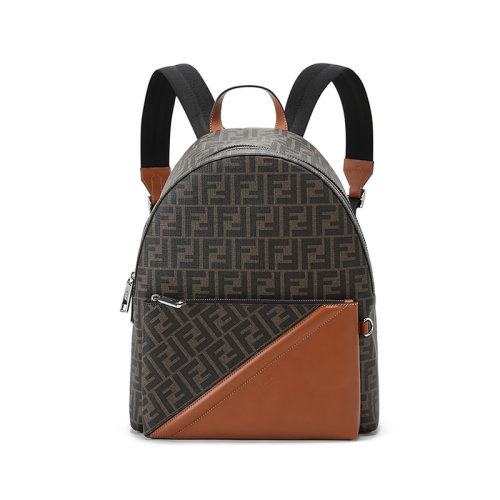 FENDI/芬迪  男士涂层织物/配皮手提双肩包背包 7VZ042 AFB4