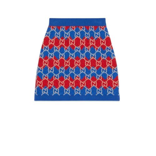  GUCCI古驰 22年秋冬 女士 V形针织棉质半身裙 700429 XKCHJ 6863