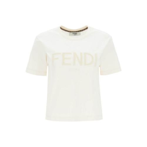  FENDI/芬迪 女士白色棉质短袖T恤 FS7389 AJ0V F1FLE PLFSX