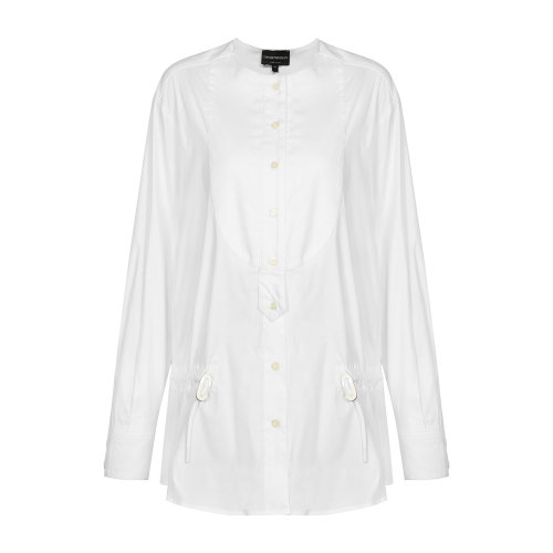 Emporio Armani/安普里奥阿玛尼 白色 女士圆领抽绳收腰衬衫 6G2C61-2N2IZ-0100