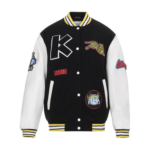 KENZO/高田贤三 女士棉服 女士混纺拼皮夹克外套上衣棉服棒球服 2BL085 540