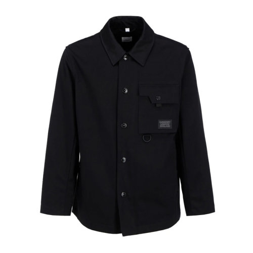 BURBERRY/博柏利 男士黑色聚酰胺徽标贴花时尚英伦风范夹克外套 80296011多