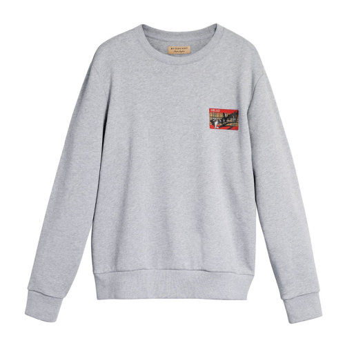 Burberry/博柏利 巴宝莉 男装 服饰 灰色涂鸦印花棉质套头衫 圆领卫衣 男卫衣