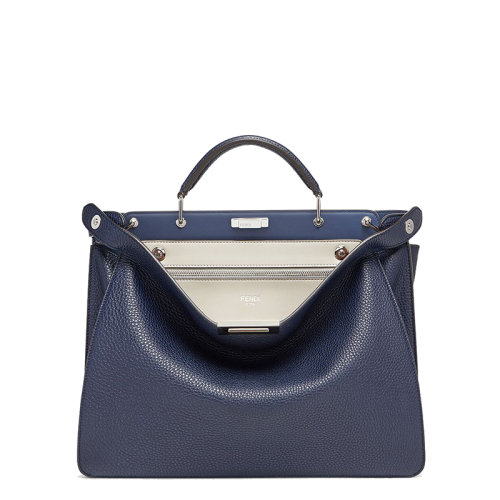 FENDI/芬迪 20  PEEKABOO ISEEU系列 男士中号深蓝色小牛皮旋转门扣斜挎单肩手提包7VA529AFC3F1F13