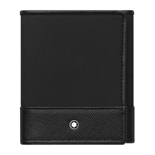 Mont Blanc/万宝龙 男士黑色竖款三折名片夹 118399