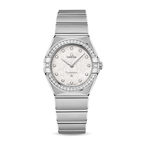 OMEGA/欧米茄 星座系列 精钢 表圈镶钻 钻石刻度 石英机芯 女士腕表 131.15.28.60.52.001