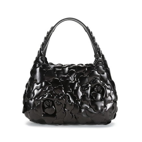 Valentino/华伦天奴  女士小号羊皮革玫瑰花瓣手提单肩包Hobo包 VW2B0I57JBZ