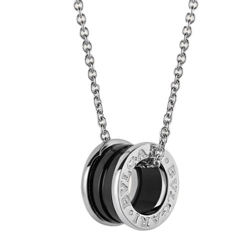 BVLGARI/宝格丽  女士银配黑色弹簧挂坠项链 CL856977SILVER HKY0034C