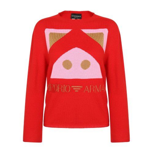 Emporio Armani/安普里奥阿玛尼 红色 女士中国胶囊系列套头毛衣【中国限定】 3G2MWW-2M70Z-0334