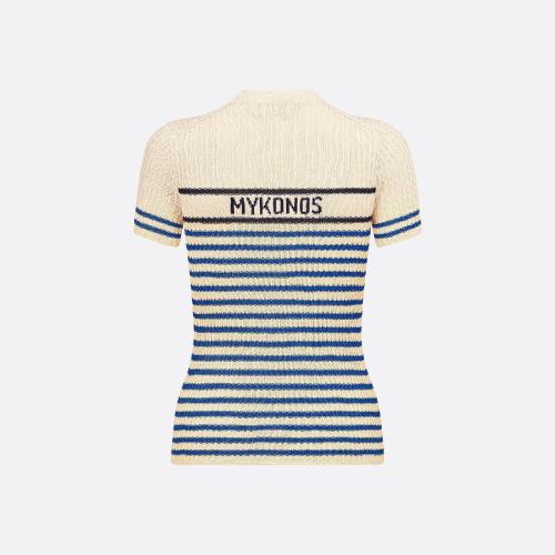  DIOR迪奥 22年秋冬 女士 针织衫 Pull a manches courtes MYKONOS Dioriviera 244S15MY730_X58