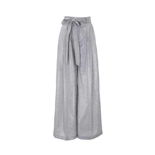 bifubyxingchen/彼伏灰绿色闪光直筒阔腿裤女士休闲裤