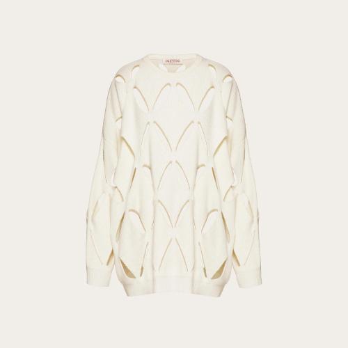  VALENTINO华伦天奴 22年秋冬 女士 针织衫 PULL BRODé EN LAINE XB0KC27X6R2A03