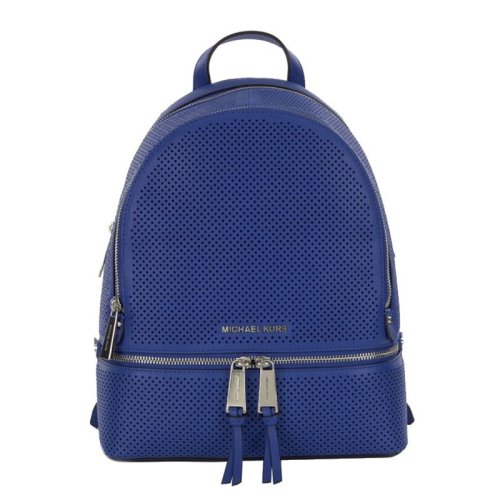 MichaelKors/迈克·科尔斯RHEAZIP系列女士蓝色牛皮双拉链中号双肩包